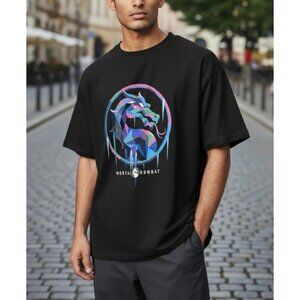 Mortal Kombat Graphic T-Shirt XL Black Cotton Mens